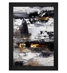 Soyut Şekiller Motifli Kanvas Tablo 80 x 110 cm Siyah Çerçeve