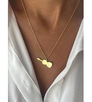 Kişiye Özel 925 Ayar Gümüş Zarif Keman Figürlü Kolye (Gold)