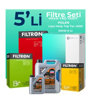 Filtron BMW 5.20 Dizel Filtre Bakım Seti Liqui Moly Motor Yağlı (2005-2008) 5 Li