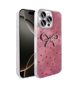 Apple iPhone 16 Pro Uyumlu Kılıf Kamera Korumalı Figürlü Zore Ponti Silikon Kapak (Açık Pembe)