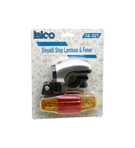 2İN1 BİSİKLET 5 LED FENER - SİNYALLİ STOP LAMBA PİLLİ (5680)