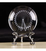 Dekoratif Metal Ayaklı Dönme Dolap 3D Cam Küre
