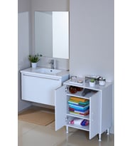 Eliusta Sabir 65 cm 2 Raflı Beyaz Banyo Mutfak Dolabı 3 Bölmeli Çok Amaçlı Dolap 65x75x32,5 cm Düzenleyici
