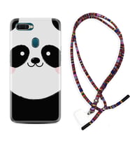 Oppo A5S A15 A16 A54 A55 A73 A74 Kılıf Boyun Asklı Rasta Silikon Sevimli Panda 1794