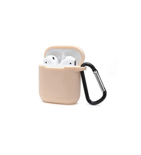 Apple Airpods 2 (2.nesil) Sert Silikon Kılıf - Bej