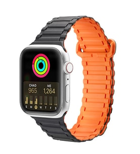 Dux Ducis Apple Watch 42/44/45MM için Manyetik Armor Silikon Kordon Kayış-(5775) - tygo1534-8630 (Lacivert)