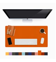 Lindos Deri Masa Pedi, Büyük Mouse Pad, Gaming Oyuncu Mause Pad, Ofis ve Ev İçin Masa Altlığı (Turuncu)