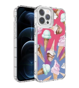 iPhone 12 Pro Max Kılıf Renkli Desenli Sert Silikon Korn Kılıf NO9