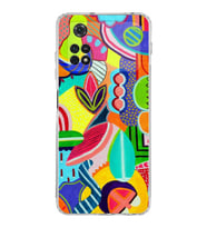PrintiFy Poco M4 Pro 4G ile Uyumlu Retro Color 6  Kamera Korumalı Şeffaf  Kılıf