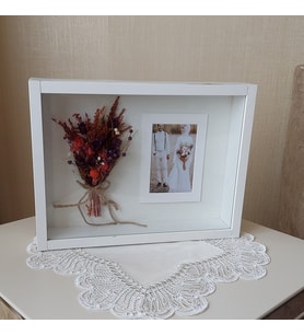 40x50 Cm Verda Anı Çerçevesi-Gelin Çiçeği Tasarımınız İçin! Ekstra Derin 8 cm-Beyaz Renk