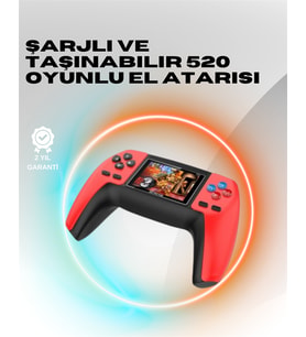 P5 Mini Retro Oyun Konsolu – Tak-Çalıştır, 520 Hazır Oyun, Portatif Kullanım