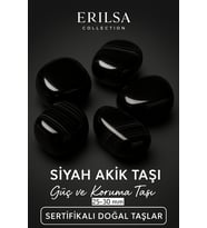 Sertifikalı Siyah Akik Taşı Doğal Taş Kütle Parça 25-30 mm – Güç ve Koruma Taşı (Çok Renkli)