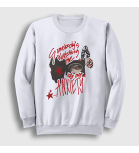 Presmono Unisex Beyaz Somebody's Watching Me Doechii Sweatshirt 545168tt