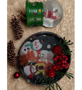 RÜWÜZEL Noel Babalı Kar Küresi & Jel Mum Seti