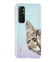 Xiaomi Mi Note 10 Lite Uyumlu Kapak Catface Tasarımlı Şeffaf Silikon Kılıf