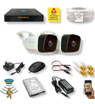 2 KAMERALI SET - HAREKET ALGILAYAN GECE GÖRÜŞLÜ 36 IR LED 5MP SONY LENSLİ 1080P FULL HD METAL KASA GÜVENLİK KAMERASI SETİ 5236