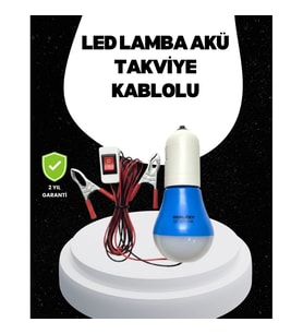 Mey İthalat® Araç Akü Bağlantılı 12V LED Ampul Pratik Işık Çözümü