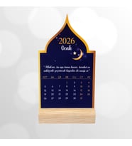 2026 Gece Hilal Cami Takvimi Ahşap Ayaklı Gece Hilal Cami Temalı Özel Tasarım Takvim (Çok Renkli)