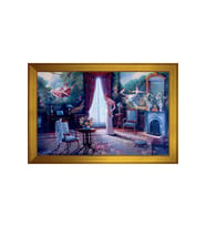 Manzara Temalı Kanvas Tablo 50 x 70 cm Gold Çerçeve