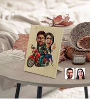 BK Gift Kişiye Özel Sevgililer Karikatürlü Dekoratif Ahşap Çerçeve Model 97