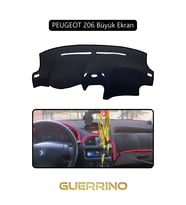 PEUGEOT 206 Büyük EkranTORPİDO KORUMA HALISI SİYAH KENAR