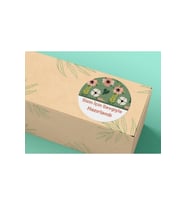 Sizin Için Sevgiyle Hazırlandı Etiketi Çiçekli Yeşil Yuvarlak Mat Sticker 4 Cm - 40 Adet