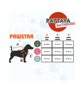 Pawstar Bornoz Kedi ve KÜÇÜK Köpek Mavi Pattaya S-M