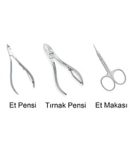 Fontenay Solingen Protez Tırnak & Manikür 3'lü Metal Set - Tırnak Pensi, Et Pensi, Et Makası