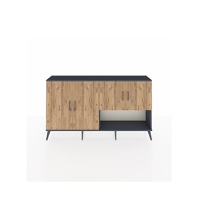 Arges Konsol 6 Raflı 4 Kapaklı 176x30x99 Antrasit-Çam/Antrasit