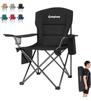 Kingcamp Lotus Xl Cool Ice Ultra Konforlu & Takviyeli Kamp Sandalyesi Black