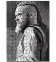 Cakapuzzle Ragnar Lothbrok Siyah Beyaz Görsel Puzzle Yapboz MDF (Ahşap) (120 Parça)