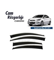 Hyundai Accent Uyumlu Blue 2011 - 2017 Cam Rüzgarlığı Kromlu Sunplex (Karışık)