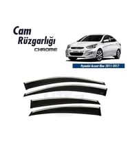 Hyundai Accent Uyumlu Blue 2011 - 2017 Cam Rüzgarlığı Kromlu Sunplex