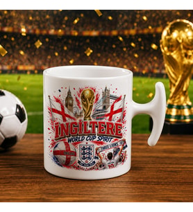 BK Gift İngiltere Taraftar Temalı Dünya Futbol Kupası Tasarımlı Hammer Kupa Bardak