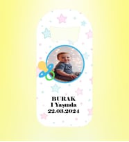 Erkek Bebek Emzikli Resimli Gökyüzü Magnet Açacak Kişiye Özel