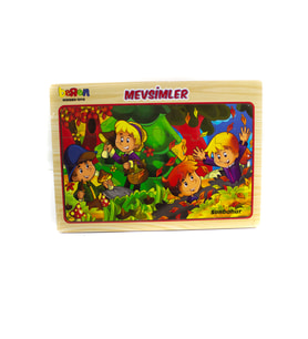 Ahşap Puzzle Mevsimler 20 Parça Puzzle Çarpım Tablosu