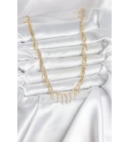 Pirinç Gold Renk Saçaklı Model Kadın Kolye 5886 - SSSSSS5043-2369
