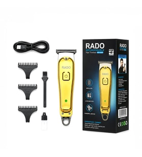 SARI METAL KAPLAMA - USB SARJLI - T BIÇAK 3 KESİM TARAK - YAĞ ŞİŞE - TEMİZLEME FIRÇA SAÇ SAKAL KESME - TRAŞ MAKİNE RD-3638