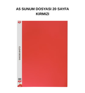 A5 Sunum Dosyası 20 Yaprak Kırmızı