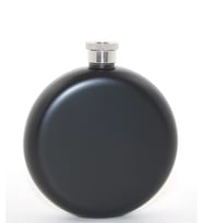 Paslanmaz Çelik Yuvarlak 5 Oz Tekli Matara Siyah Renk (Krem)