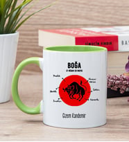 Kişiye Özel Boğa Burcuna Hediye Yeşil Kupa Bardak
