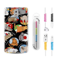 Samsung Note 3 4 5 8 9 20 Ultra 10 Lite Kılıf Kablo Koruma Spiral Silikon Miyavlamalar 1793