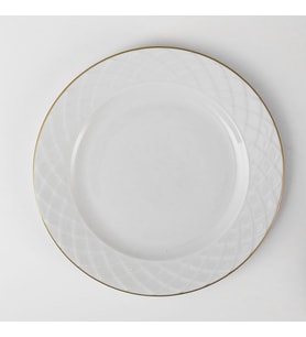 GÜRAL PORSELEN Alfa 6 Parça 25 Cm Servis Tabağı Mat Altın File