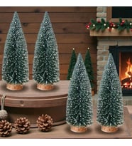 4 ADET MİNİ KARLI YILBAŞI AĞACI 12 CM MİNİ KARLI NOEL AĞACI 12X6 CM NOEL AĞACI YILBAŞI DEKOR AĞAÇ