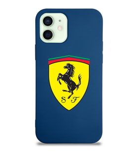 Apple iPhone 12 Uyumlu Lansman Kılıf Ferrari Tasarımlı Altı Kapalı İçi Kadife Kaplı  Kapak (Şeffaf)