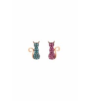KEDİLİ ZİRKON TAŞLI 925 AYAR GÜMÜŞ ROSE KADIN KÜPE