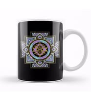 Golden Sri Yantra Sri Chakra in Pastel Lotus Kupa Bardak Porselen