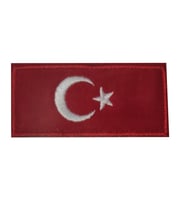 Single Sword Nakış Bayrak Patch - Peç 7 Cm X 3,5Cm KIRMIZI