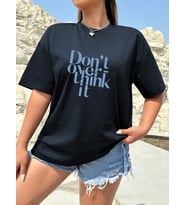 Dont Over Think Baskılı Tasarım (Lacivert)