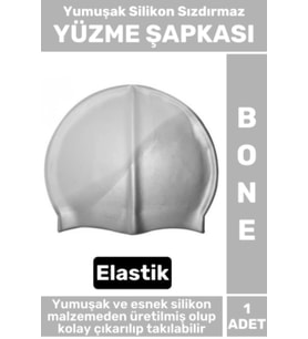 Premium Seri Su Geçirmez Elastik Yumuşak Yüzücü Havuz Deniz Yüzme Şapkası Silikon Bone 1 Adet